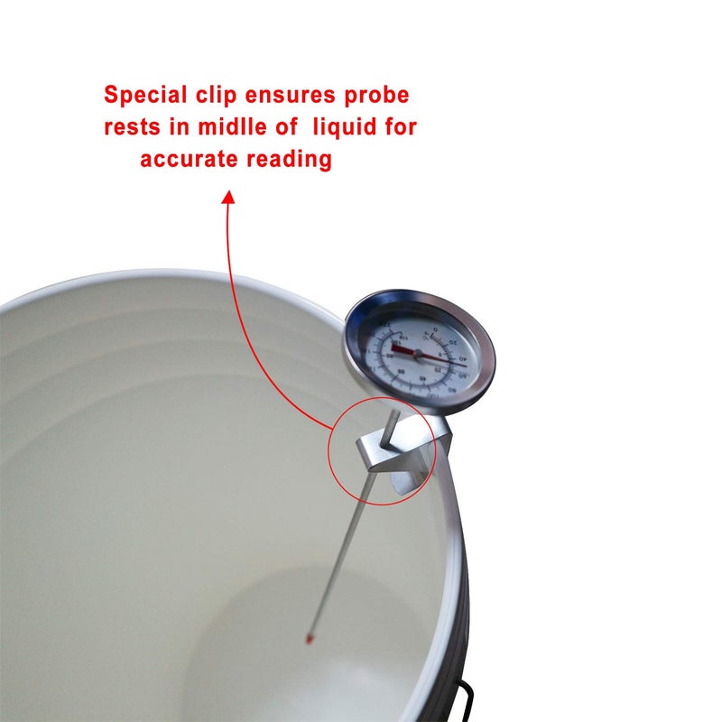 CRBrewBeer Homebrew Kettle Clip On Thermometer,Dial Thermometer,12" Stainless Steel Stem Meat Cooking Thermometer - Image 5